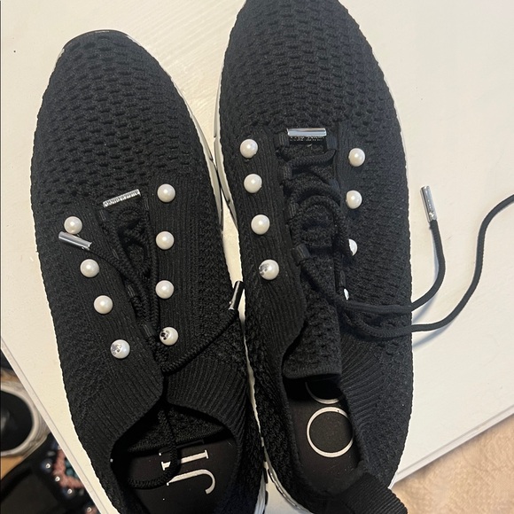 NWOT- Jimmy Choos Veles Knit Pearly Lace Up Sneakers - Picture 2 of 4